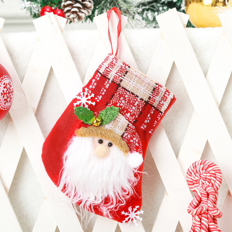 Festive Christmas stocking with reindeer motif Yeouu