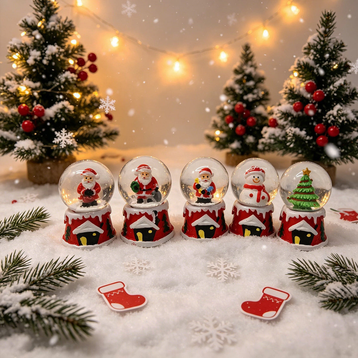Magical Christmas Snow Globe Figures Yeouu
