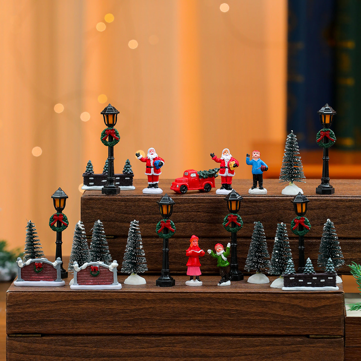 Miniature Christmas Scene Figurine Set Yeouu