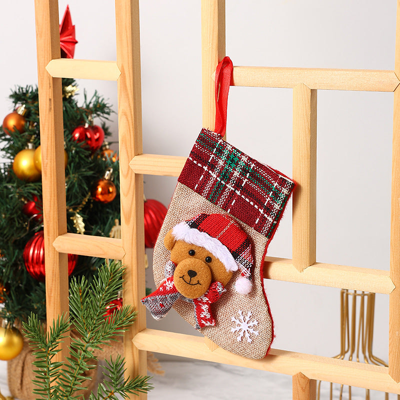 Festive Christmas stocking with reindeer motif Yeouu