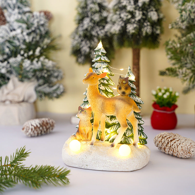 Illuminated Christmas decorative figure with animals Yeouu