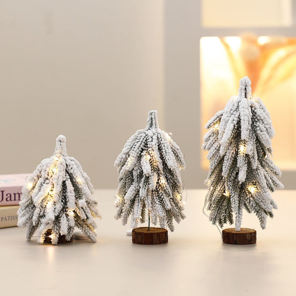 Illuminated Miniature Christmas Tree Decorations Yeouu