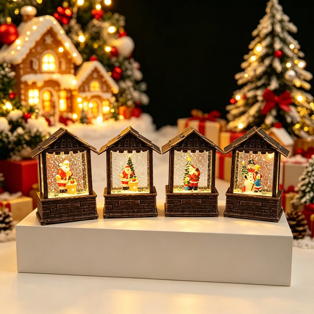 Christmas lantern with snow globe and LED lighting Yeouu