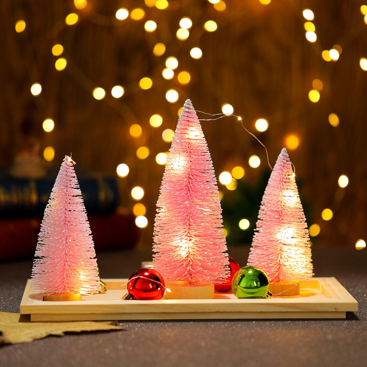 Festive Light-Up Miniature Christmas Tree Decoration Yeouu