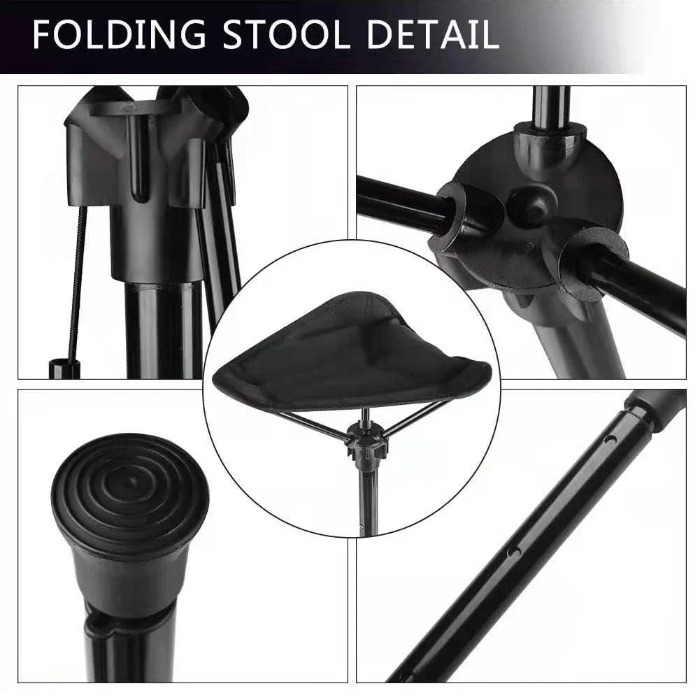 Yeouus | Adjustable Aluminum Alloy Folding Camping Stool 125kg Load Bearing for Hiking Travel