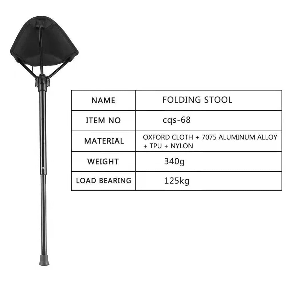 Yeouus | Adjustable Aluminum Alloy Folding Camping Stool 125kg Load Bearing for Hiking Travel