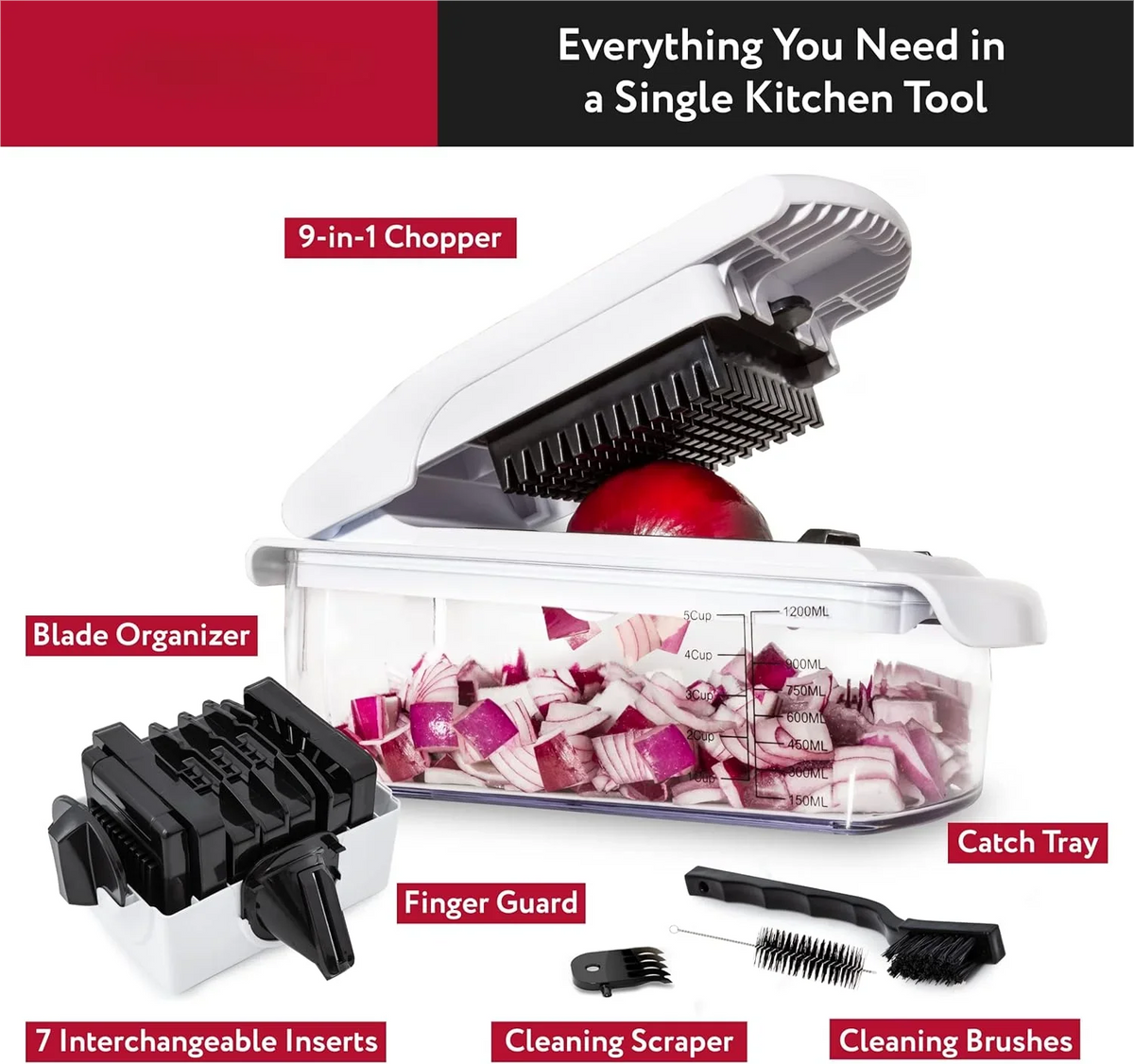 Multislicing Vegetable Chopper With Container