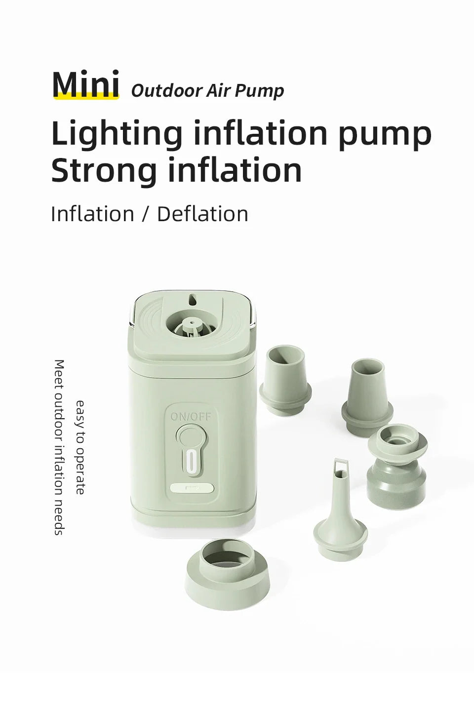 3 in 1 Electric Mini Wireless Air Compressor