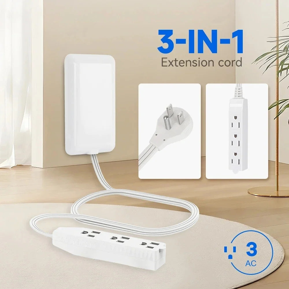 Ultra-Thin Wall Panel Plug with Extension Cord