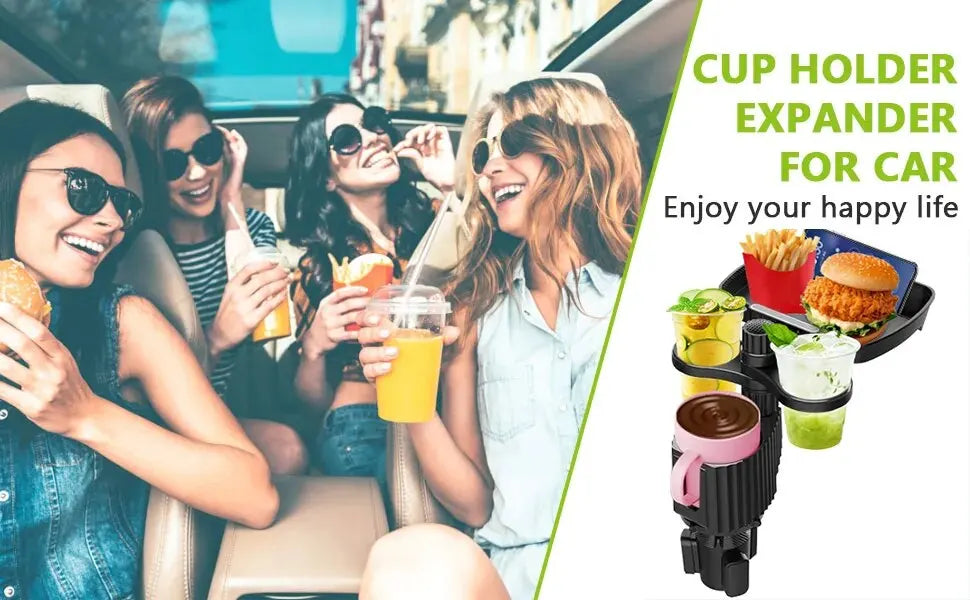 Car Cup Holder with Detachable Tray