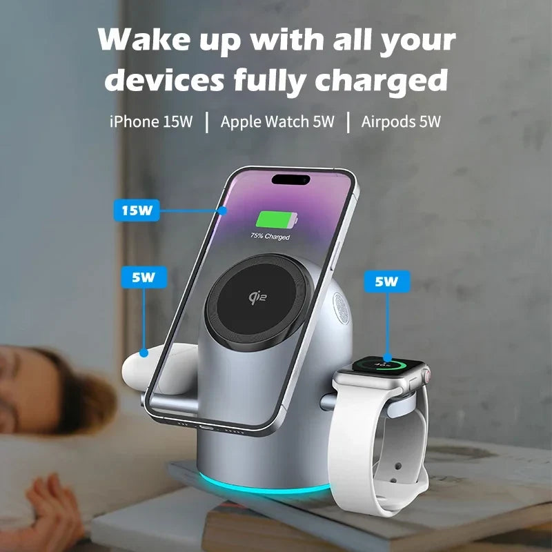 3 in 1 Magnetic Wireless Fast Charging Station
