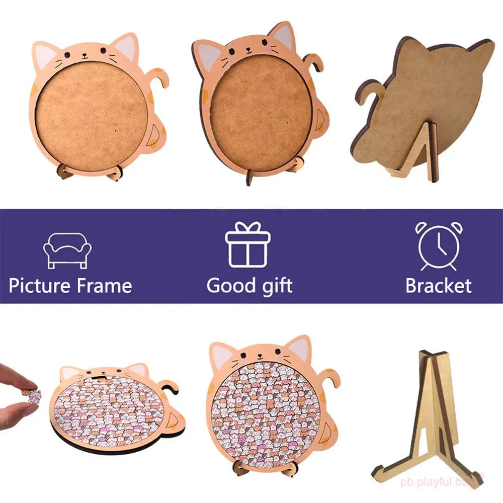 Wooden Cat Craze Wooden Art Puzzle