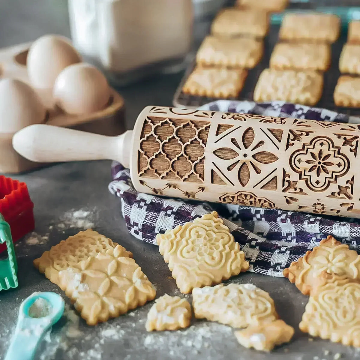 Wooden Embossed Rolling Pins