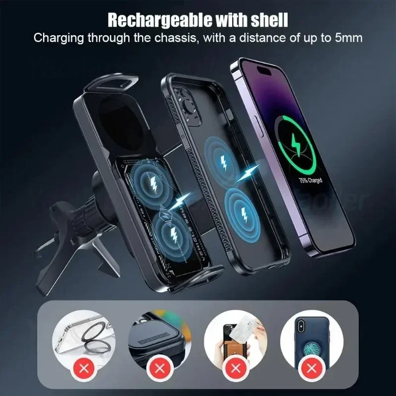 Wireless Fast Charger Flip Car Phone Holder