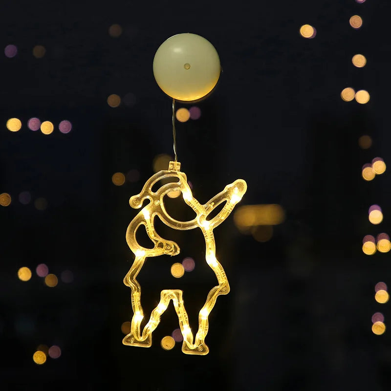Yeouu | Luminova | LED Window Light Christmas | Bell · Snowman · Star | Battery Operated & with Suction Cup | Warm White | Window Decoration