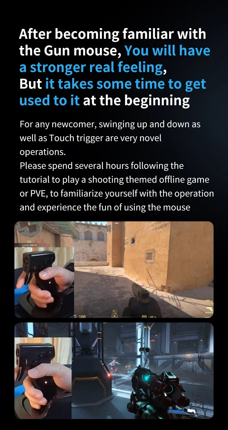 Ergonomic Gun Style Gaming Mouse