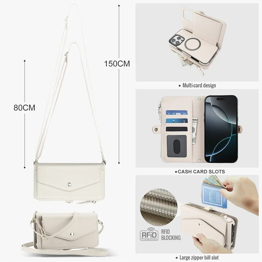 Multifunctional Lanyard Wallet Magsafe IPhone Case