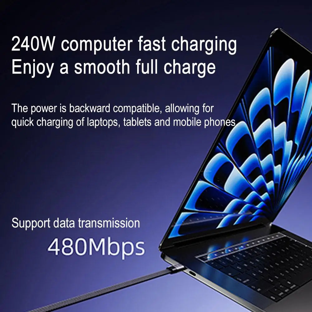 240W Fast Charging Foldable Phone Holder Data Cable