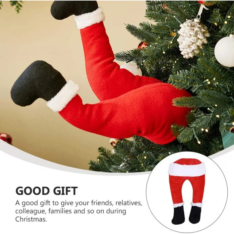 Yeouu | Christmas decoration Santa legs | Funny Santa leg decoration | Fabric figure to hang