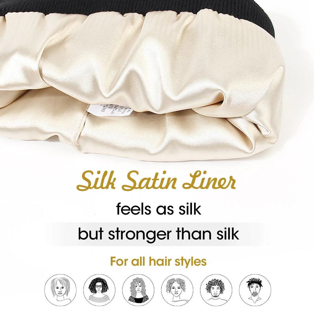 Winter Hat For Women Silk Satin Lined