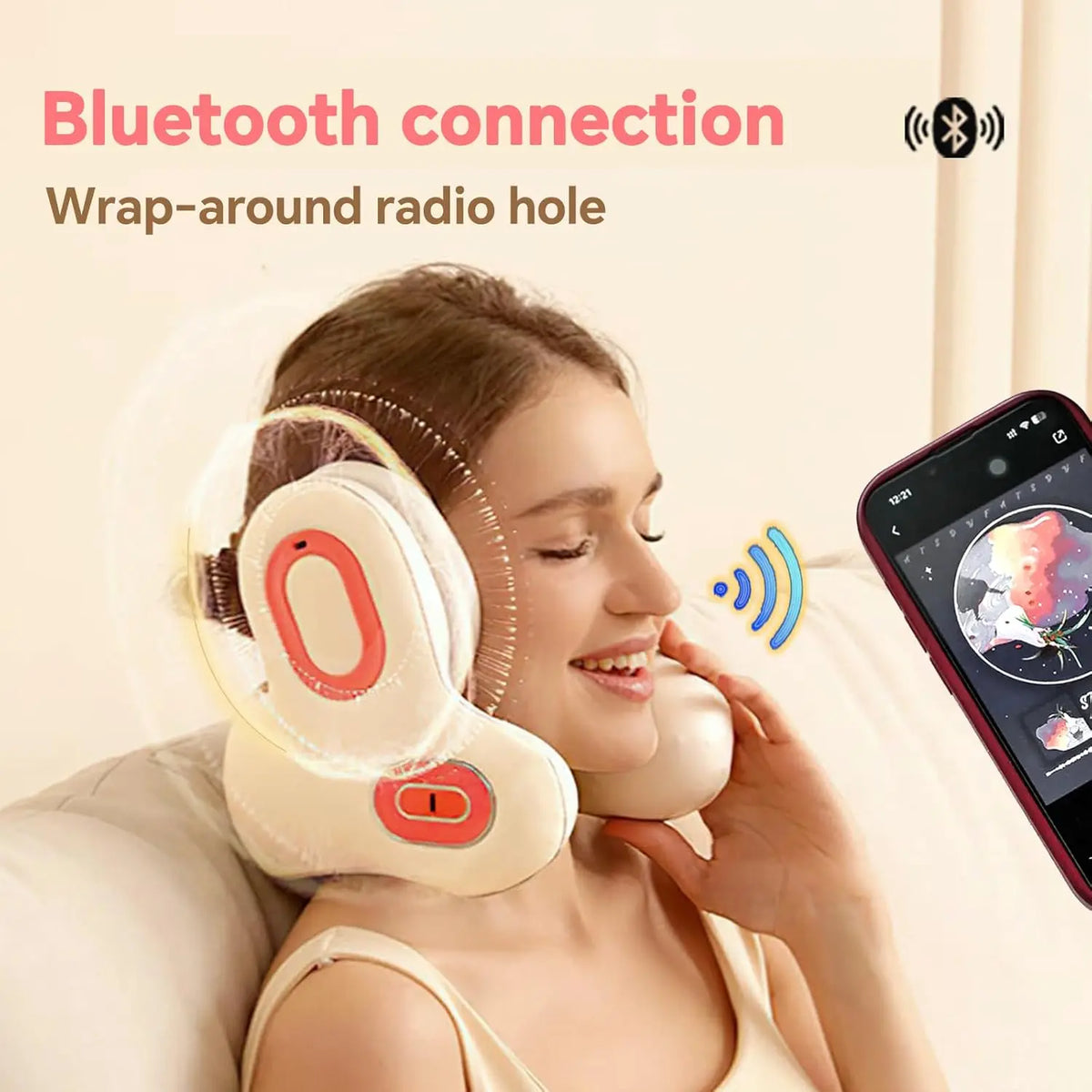 3 in 1 Headset with Neck Massager Pillow