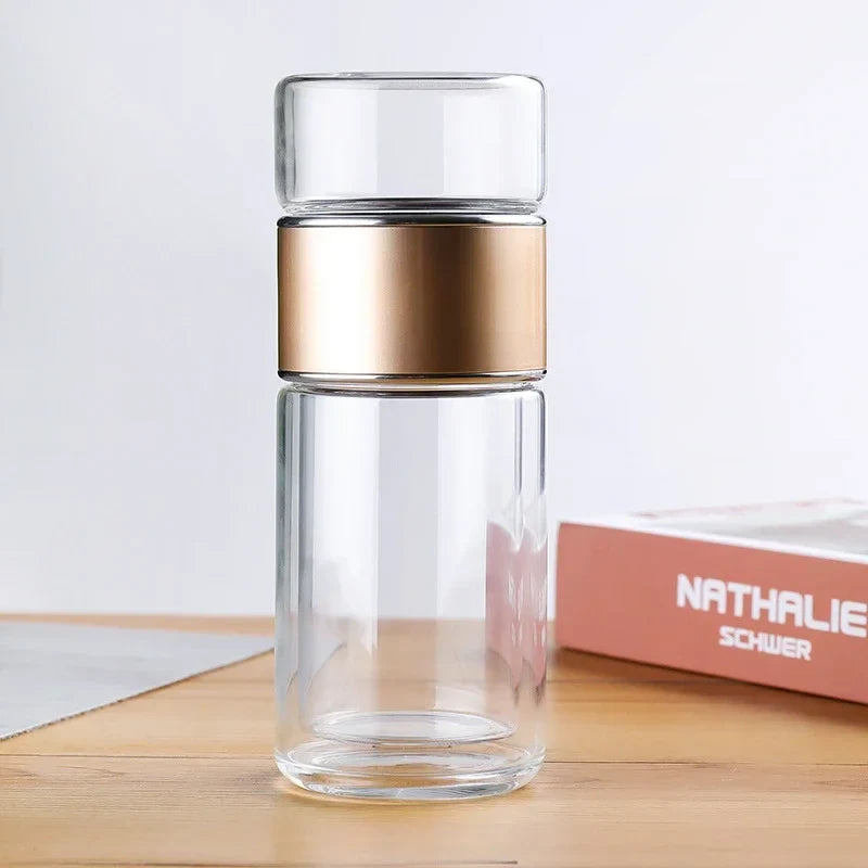 Tea Separation Double-layer Glass Cup