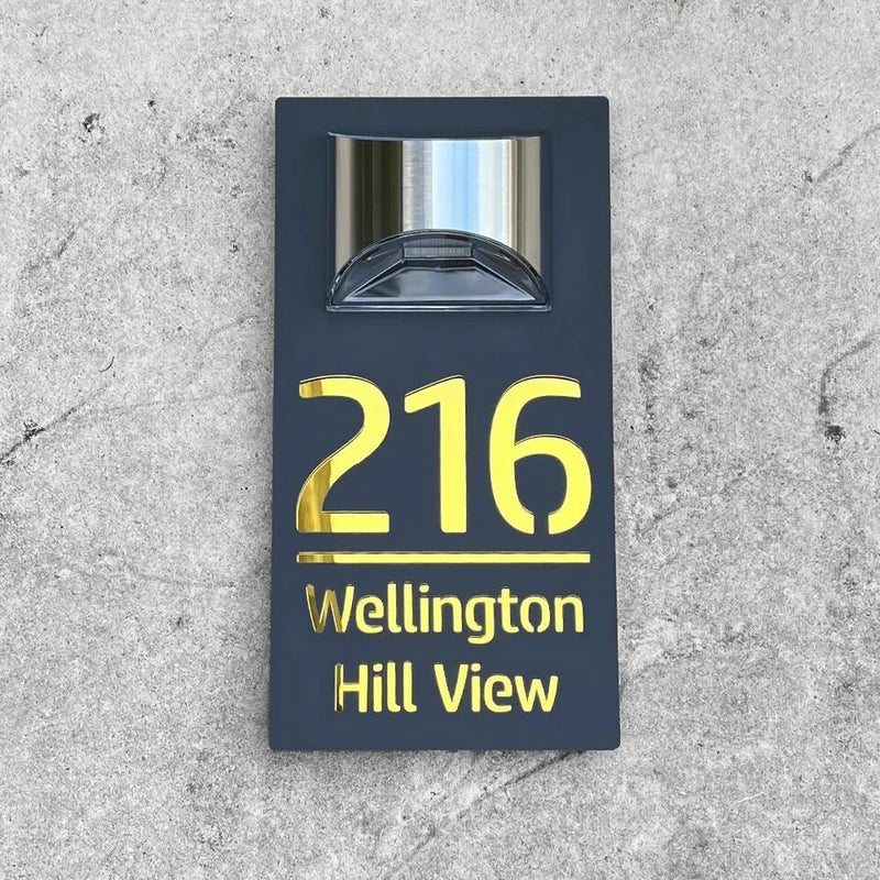 Solar House Address Sign Light