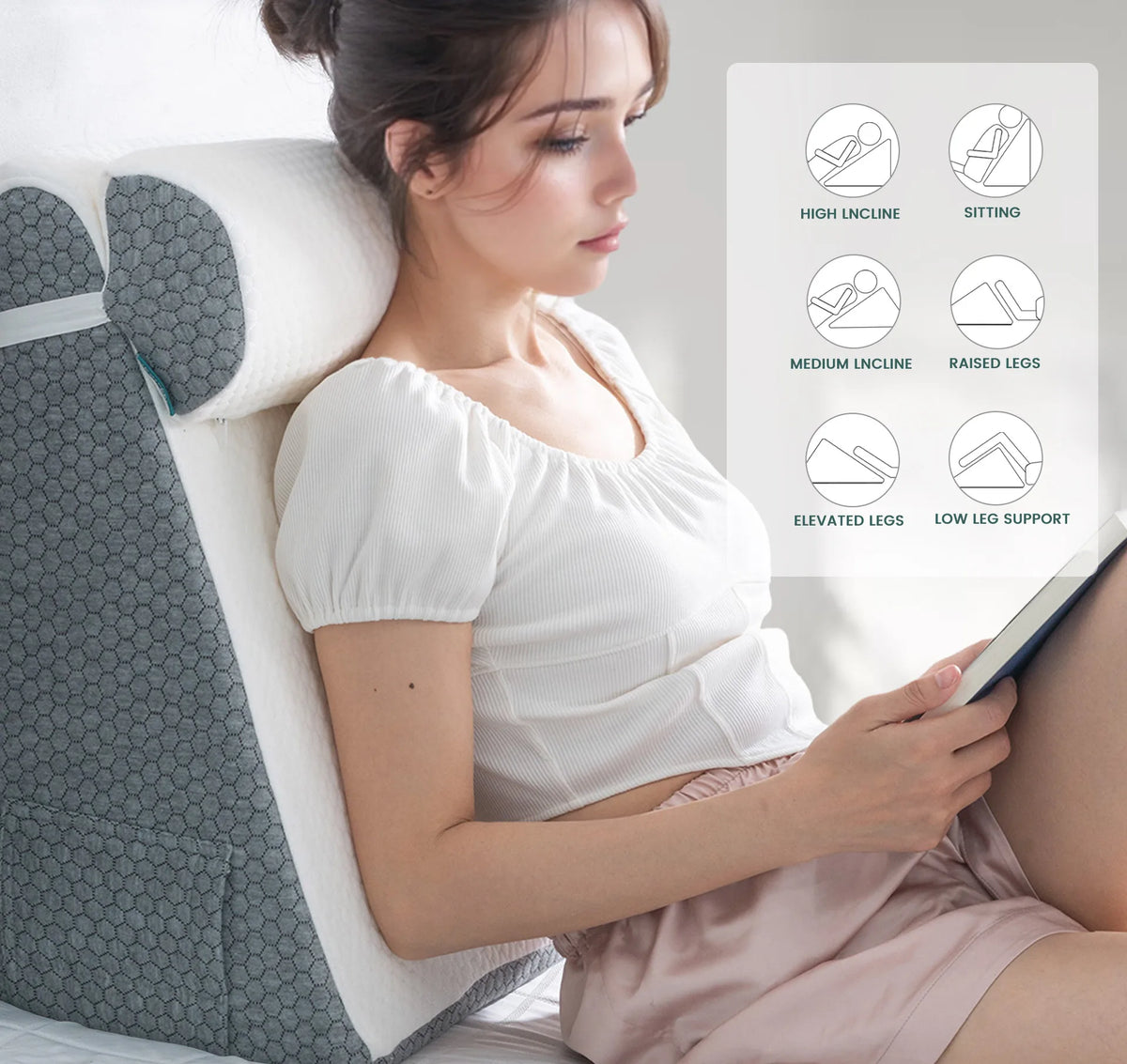 Memory Foam Wedge and Neck Pillow