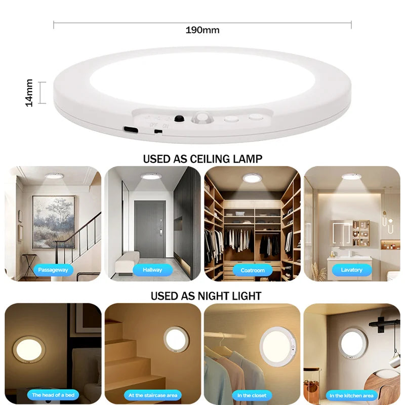 Wireless Detachable Motion Sensor Ceiling Light