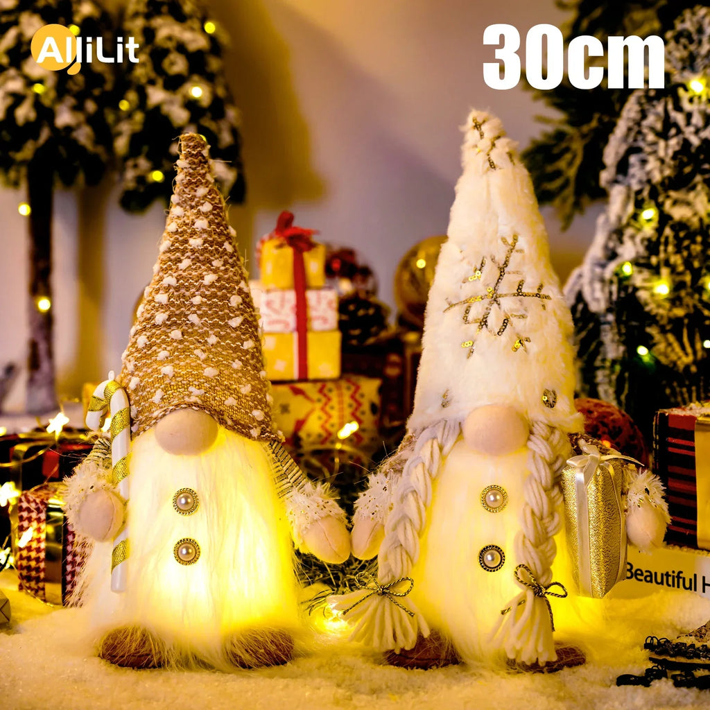 Yeouu | Nordlumis | Glowing Christmas Gnome | 30 × 10 × 10 cm | LED Window & Table Decoration | Battery Operated | Gift Idea for Christmas & New Year