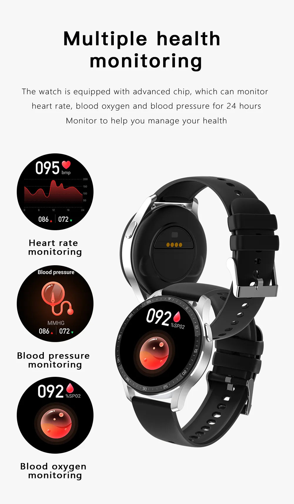 Two In One  Smart Watch With Bluetooth Earbuds