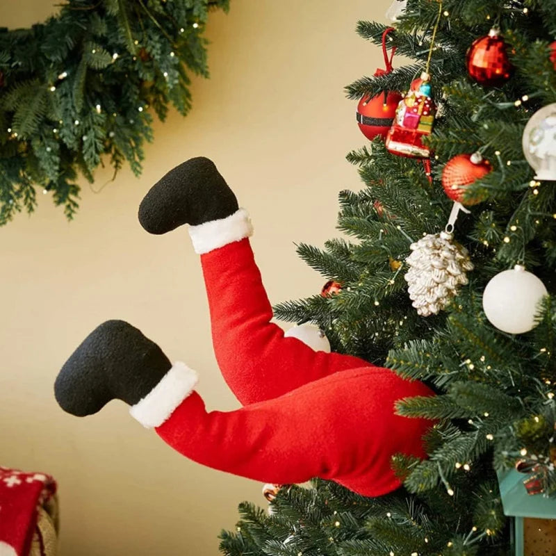 Yeouu | Christmas decoration Santa legs | Funny Santa leg decoration | Fabric figure to hang