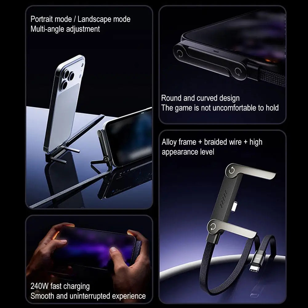 240W Fast Charging Foldable Phone Holder Data Cable