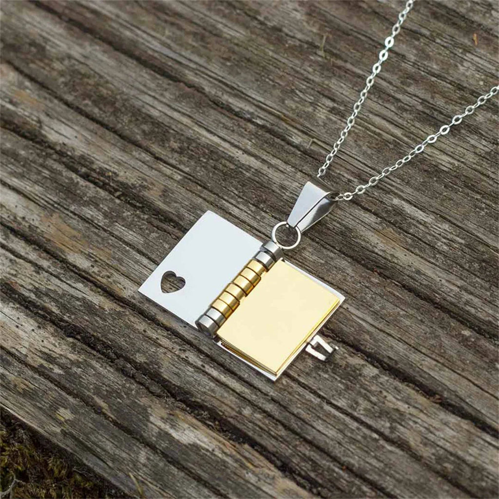 Couple Book Pendant Necklace