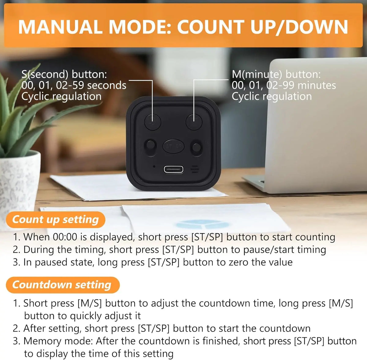 Mini Cube Flip Digital Timer