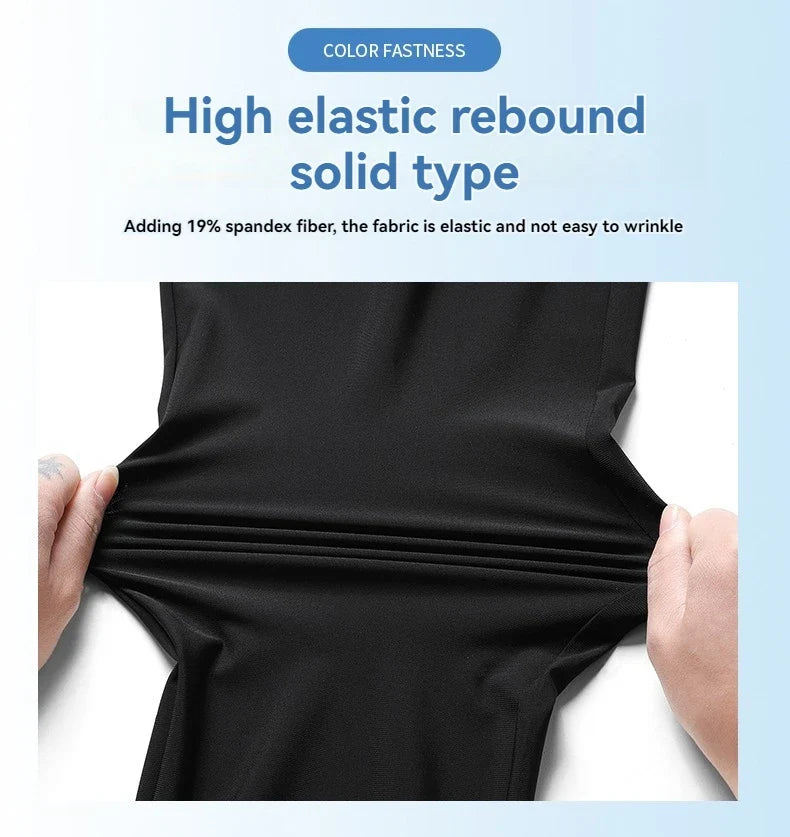 High Elastic Ice Silk Casual Pants