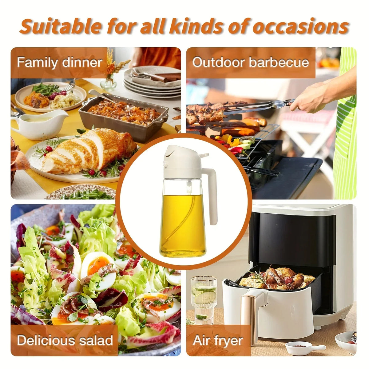 2 in 1 Oil Sprayer Bottle