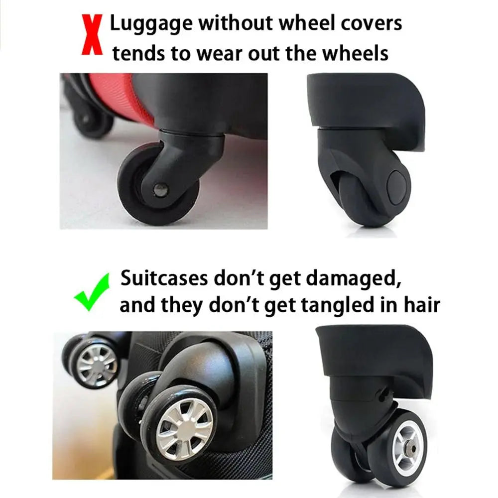 Trolley Suitcase Wheels Protection Cover 8PCS