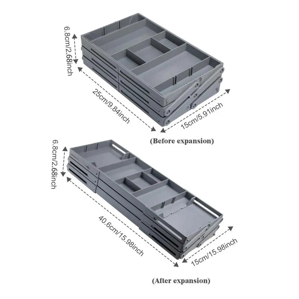 Multi Level Collapsible Organizer Drawer