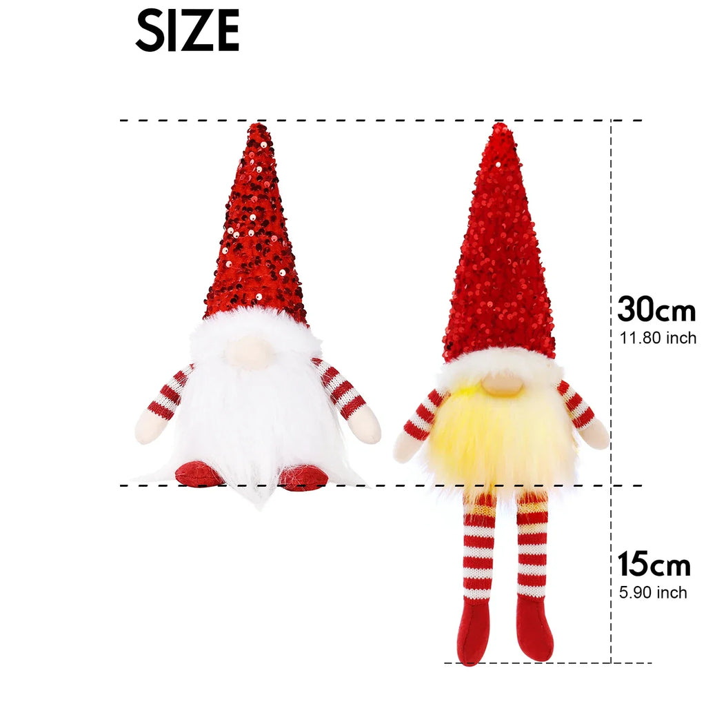 Yeouu | Nordlumis | Glowing Christmas Gnome | 30 × 10 × 10 cm | LED Window & Table Decoration | Battery Operated | Gift Idea for Christmas & New Year