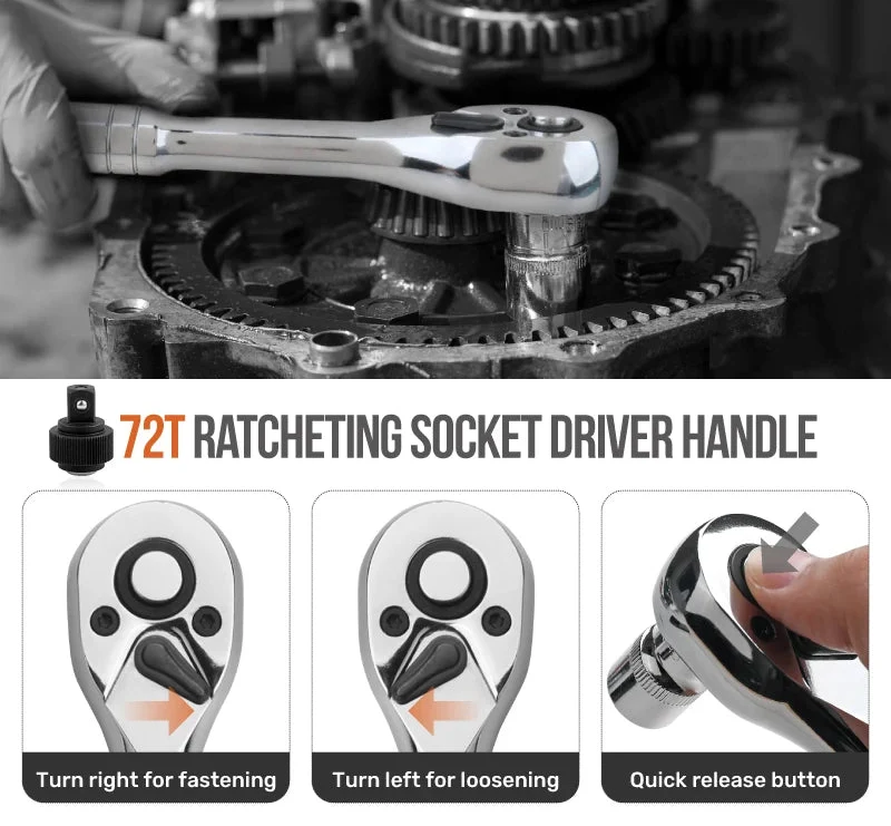 Rotating Ratchet Wrench Set - 57Pcs