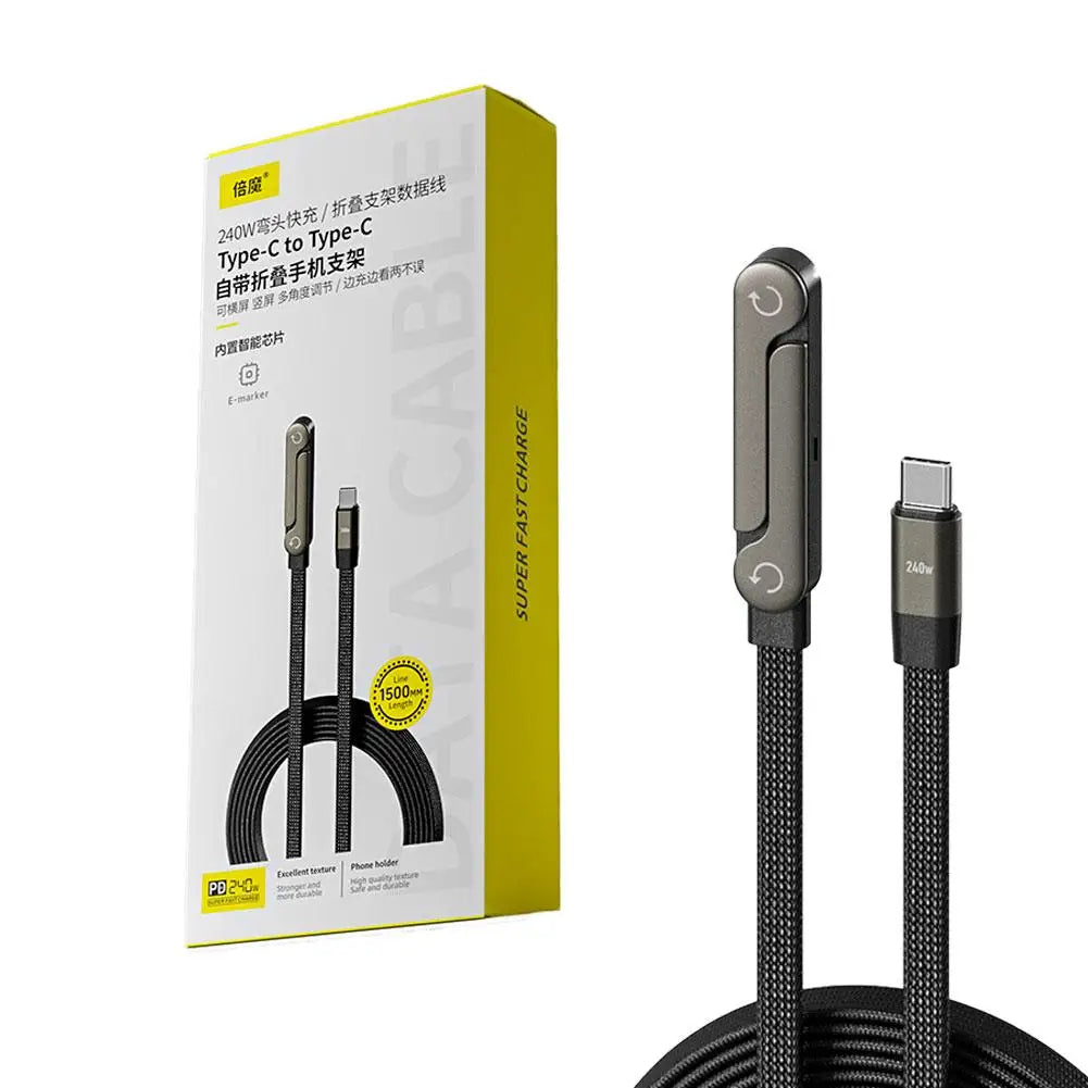 240W Fast Charging Foldable Phone Holder Data Cable