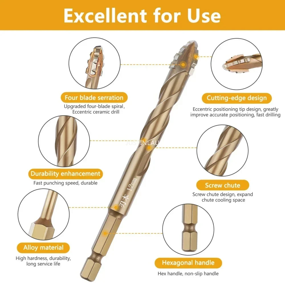 Titanium Steel Cross Drill Bit
