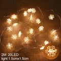 Yeouu | LED String Lights Christmas | 2 m | 20 LEDs with Santa & Snowflakes | Battery Operated | Nordivelle