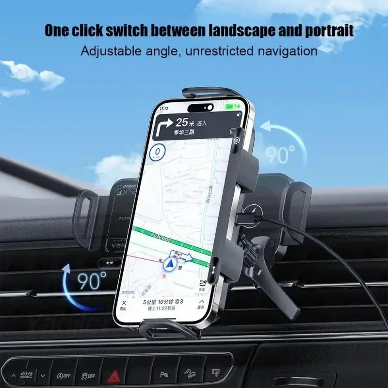 Wireless Fast Charger Flip Car Phone Holder