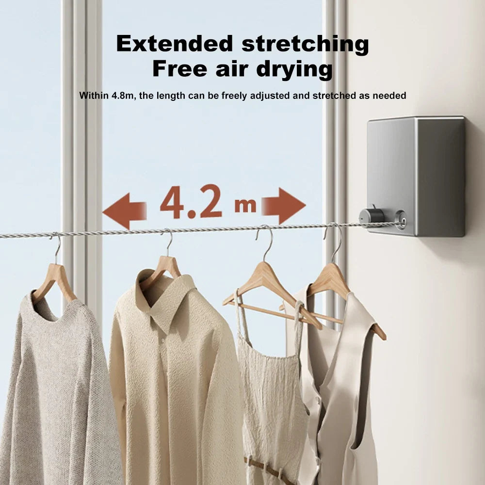 Retractable Space-Saving Clothesline