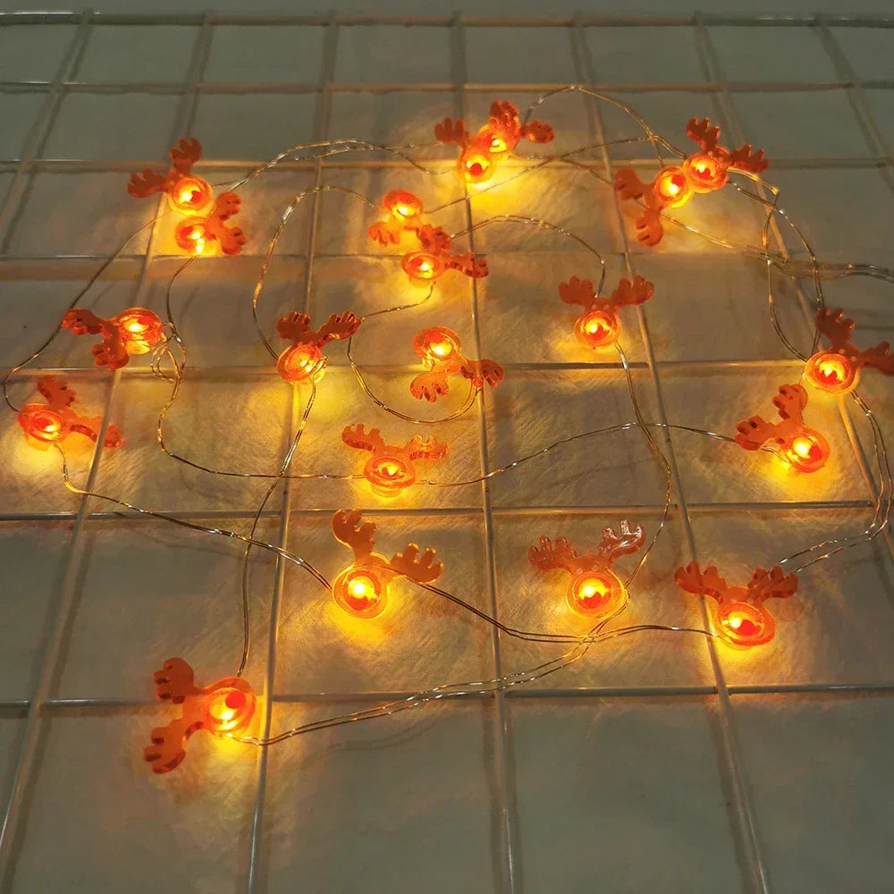 Yeouu | Lumirelle | LED Fairy Lights Christmas | Santa & Snowman Motifs | Warm White Light | For Tree, Window & Table Decor