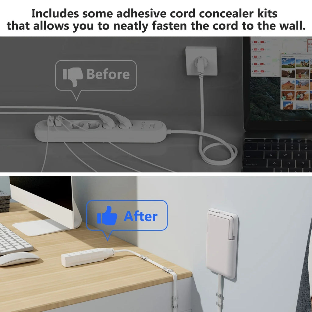 Ultra-Thin Wall Panel Plug with Extension Cord