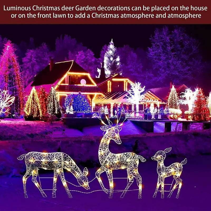 Yeouu | Christmas Lights Outdoor Reindeer Decoration Set