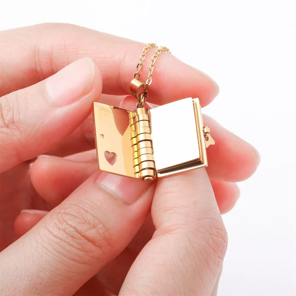 Couple Book Pendant Necklace